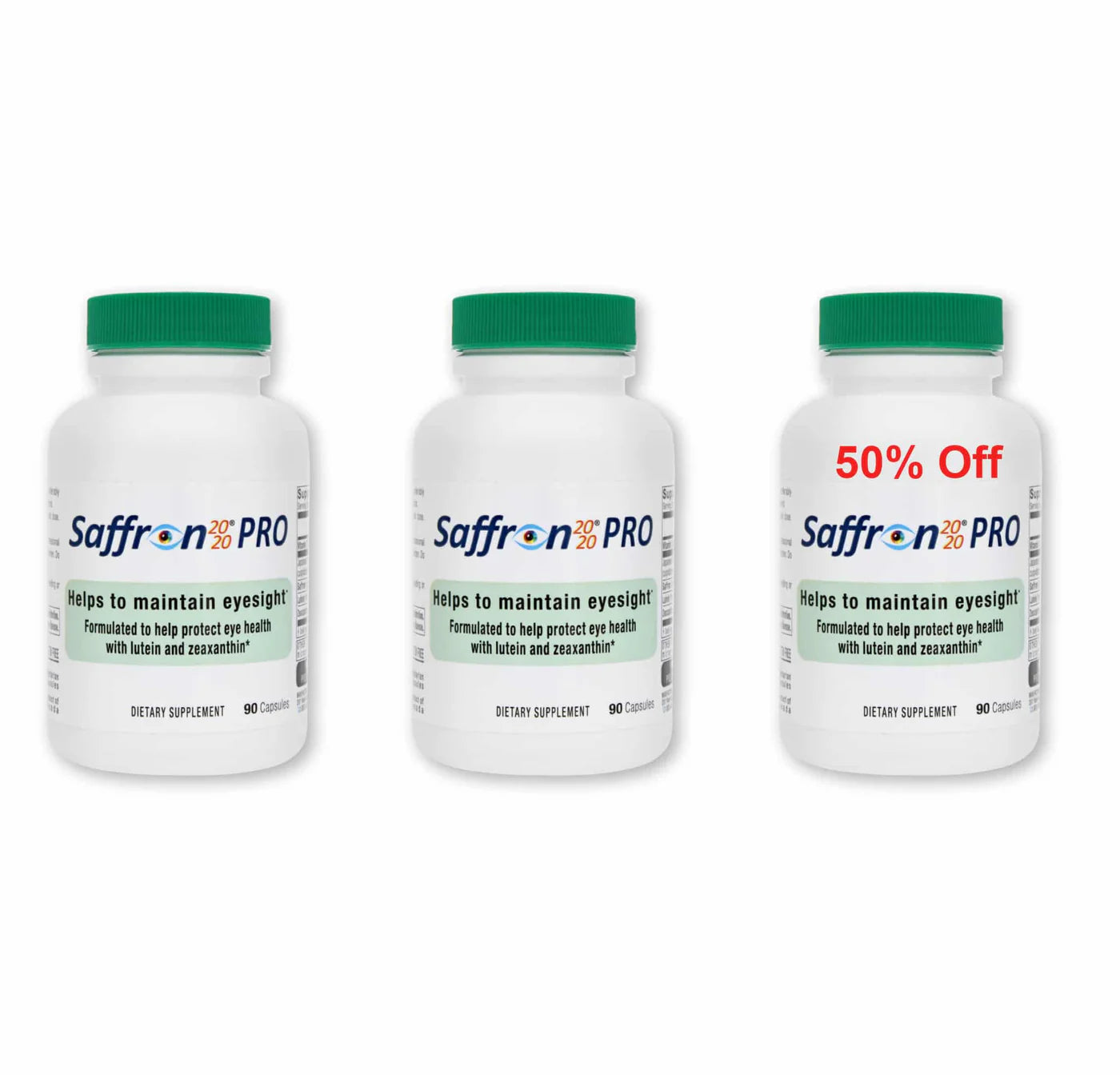 Persavita Saffron 2020-PRO (3-Bottle Pack) Patented AMD Supplement – Simple Formula: Saffron, Resveratrol & Lutein – Buy 2 Get 3rd at 50% OFF – 9 Months Supply